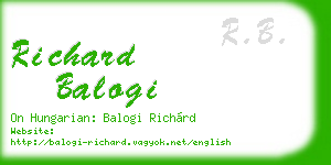 richard balogi business card