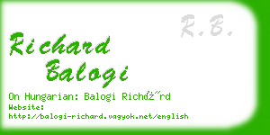 richard balogi business card